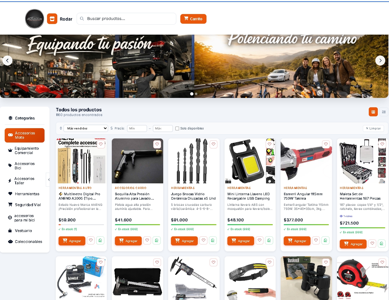 Tienda RODAR — Accesorios automotrices en TuKomercio